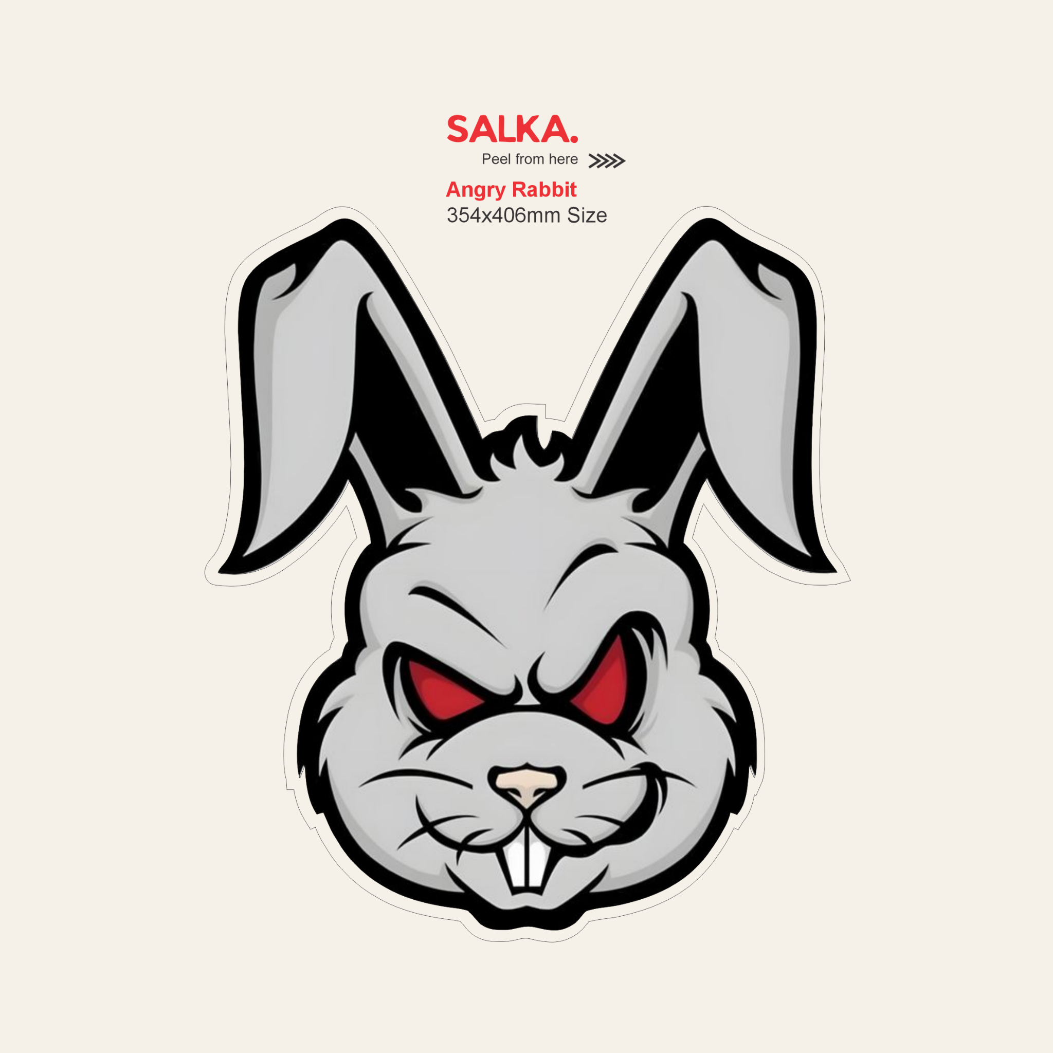 Angry Rabbit | Premium Vinyl Wall Decal