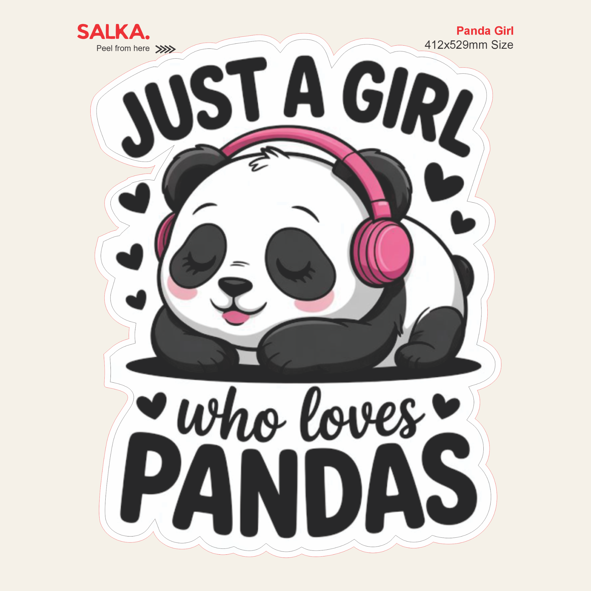 Panda Girl | Premium Vinyl Wall Decal