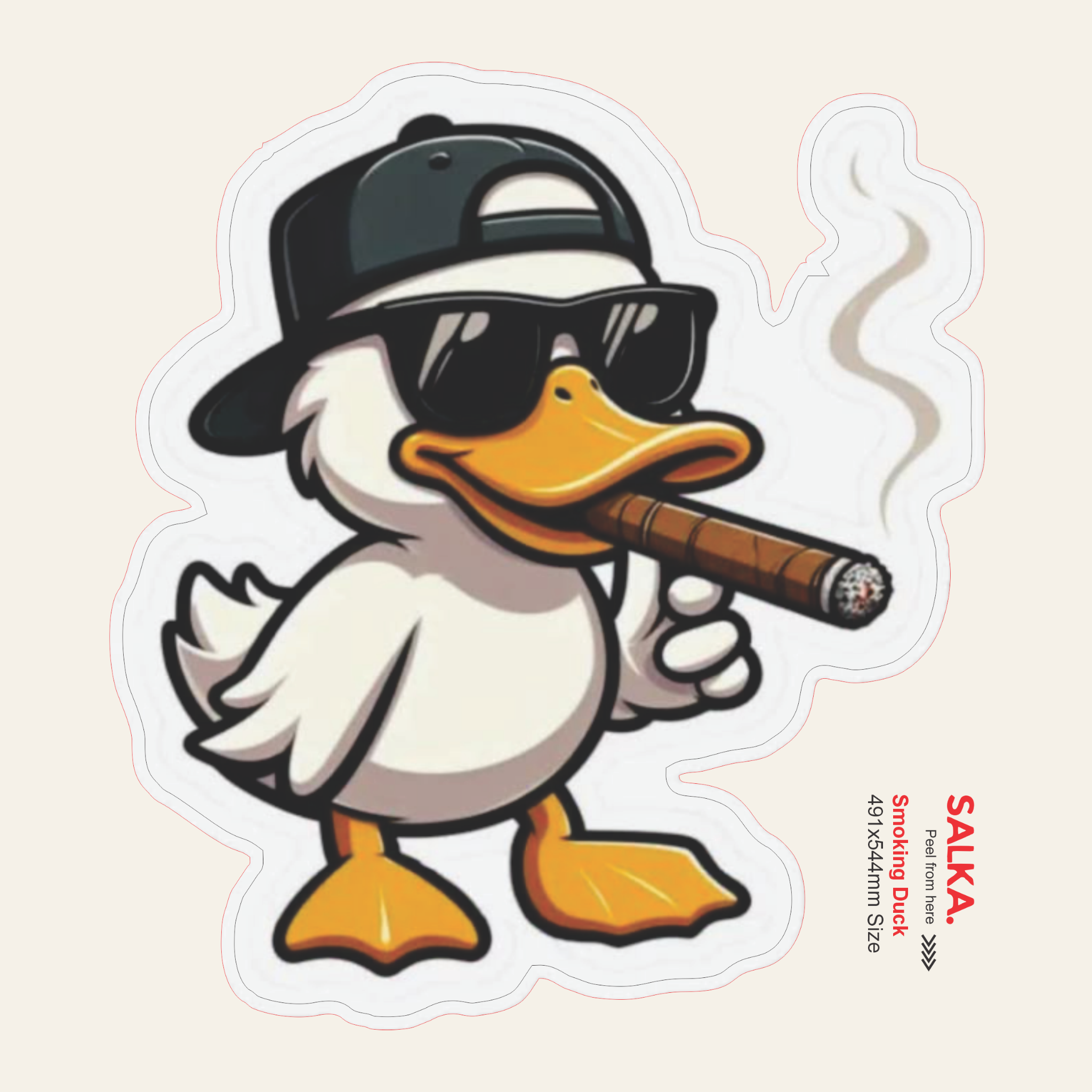 Smoking Duck | Premium Vinyl Wall Decal